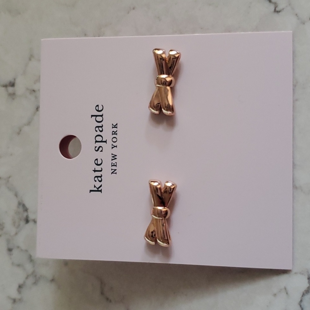 Kate Spade Double Bow Studs Rose Gold